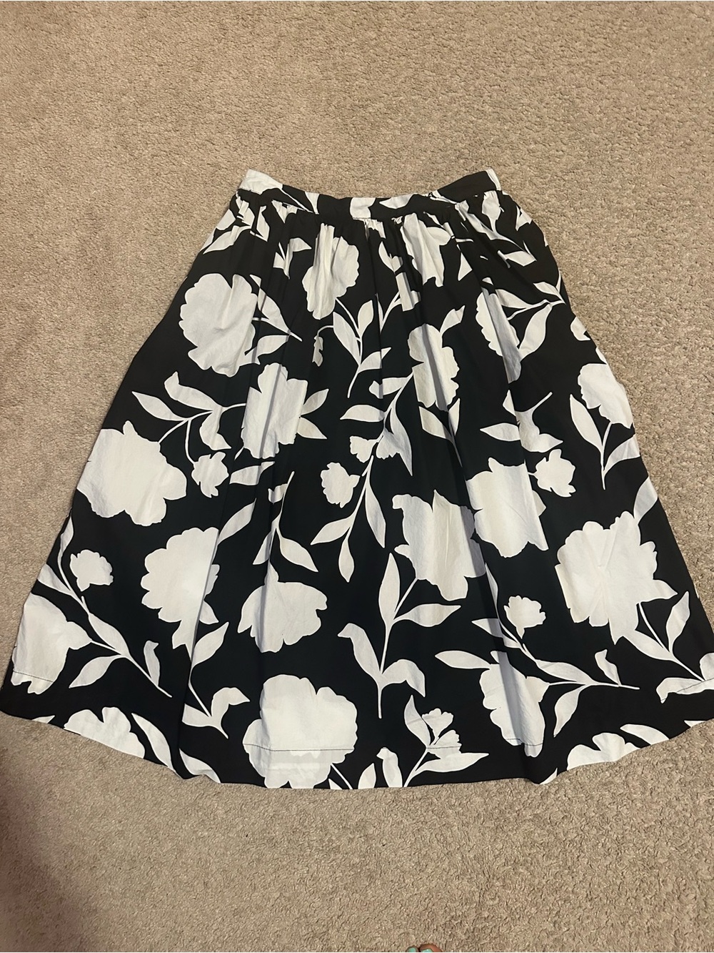 Kate Spade x Target Black and White Floral A-Line Skirt